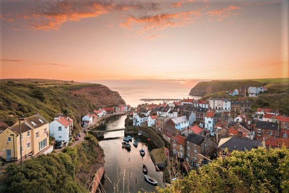 Staithes at sunset